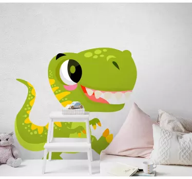 Sticker mural dinosaure Émeraude joyeuse - TenStickers