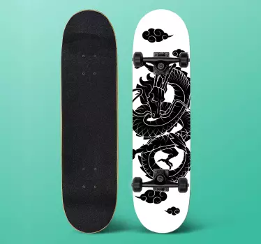 Sticker mural dinosaure graphique de skateboard dragon - TenStickers