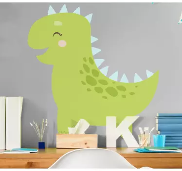 Sticker mural dinosaure personnage joyeux - TenStickers