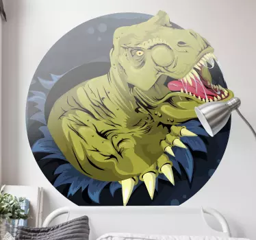 Sticker mural dinosaure tête de tyrannosaure - TenStickers