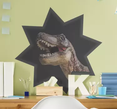 Sticker mural dinosaure tête de tyrannosaure rex - TenStickers