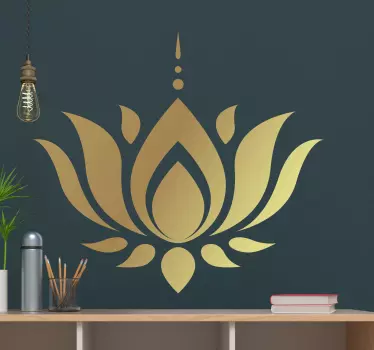 Sticker Mural élégante fleur de lotus ornementale - TenStickers