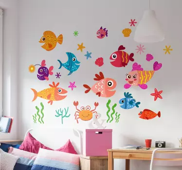 Sticker Mural enfant Variété de poissons - TenStickers