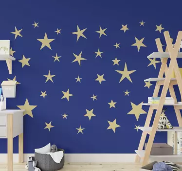 Pack de 42 Sticker Mural Espace Pluie d'étoile - TenStickers