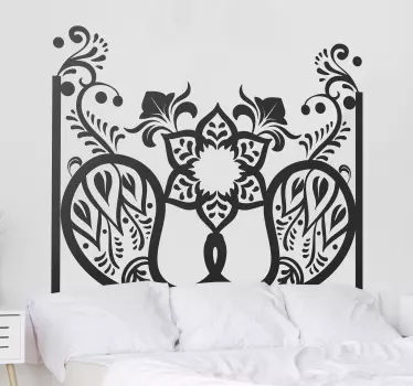Sticker mural fleur avec motif paisley - TenStickers