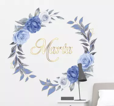 Sticker Mural Fleur Nom de pivoine en cercle - TenStickers