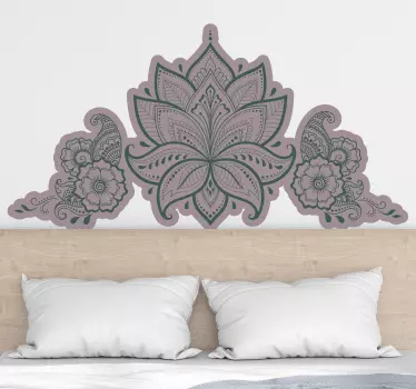 Sticker Mural Fleur Tête de lit lotus - TenStickers