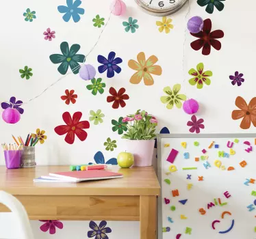 Sticker mural Fleurs multicolores  - TenStickers