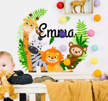 Sticker Mural Illustration Animaux de la jungle - TenStickers