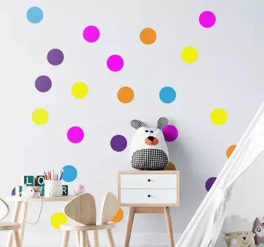 Sticker géométrique motif confettis colorés - TenStickers