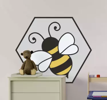 Sticker Mural Insecte Abeille de dessin animé classique - TenStickers
