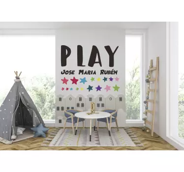 Sticker mural Jeu et prénoms personnalisables - TenStickers