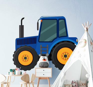 Sticker Mural Jouet Tracteur bleu - TenStickers