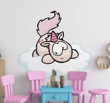 Sticker Mural Licorne sur un nuage - TenStickers