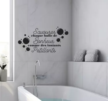Sticker mural maison savourer bulle de bonheur - TenStickers