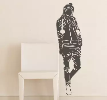 Sticker mural modèle manteau - TenStickers