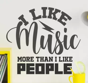 Sticker Mural Note de Musique avec inscription   - TenStickers