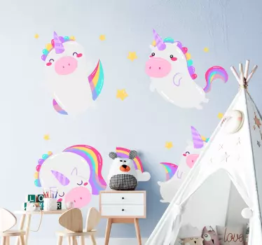 Sticker Mural Nuit des licornes - TenStickers