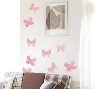 Sticker Mural Papillon Papillons roses - TenStickers