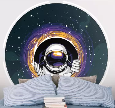 Sticker Mural Personalisé Astronautes et trous noirs - TenStickers
