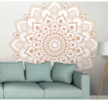 Sticker Mural Personalisé Mandala couleur crème - TenStickers