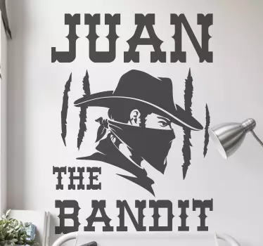 Sticker Mural personnalisable Bandit avec nom - TenStickers