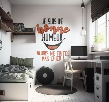 Sticker mural phrase Je suis de bonne humeur - TenStickers