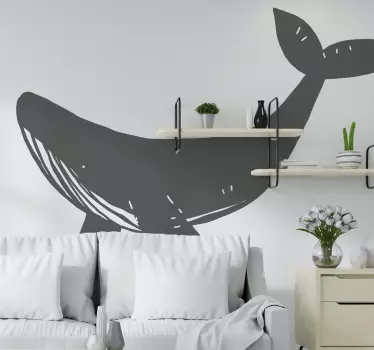 Sticker mural Poisson Baleine dessinée - TenStickers