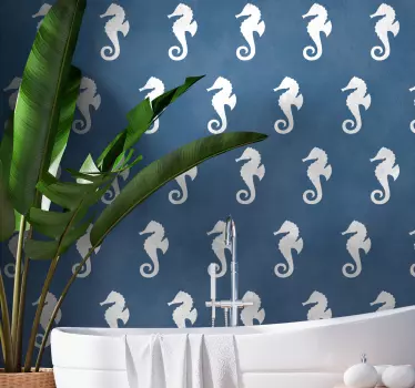 Sticker Mural Poisson Hippocampe - TenStickers