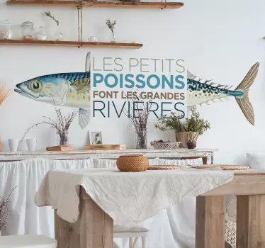 Sticker Proverbe Les petits poissons - TenStickers