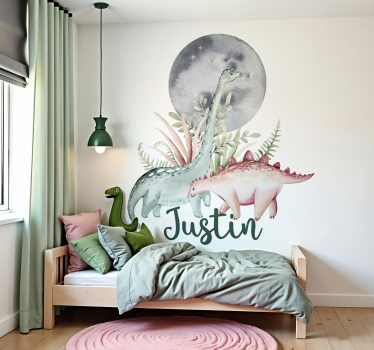 Sticker mural scène de dinosaures - TenStickers