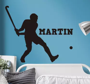 Sticker mural Sport Joueur de hockey personnalisable - TenStickers