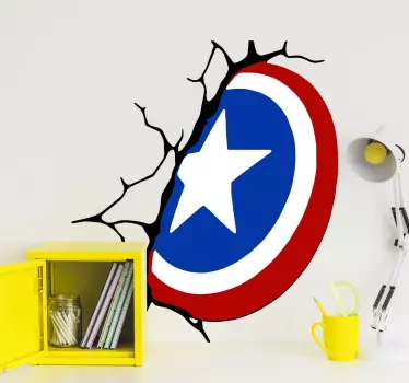 Sticker Mural Super Héro Bouclier de captain america - TenStickers