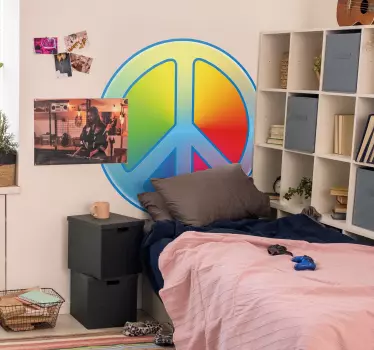 Sticker mural symbole paix couleur - TenStickers