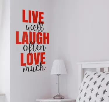 Sticker mural Texte Vivre rire aimer - TenStickers