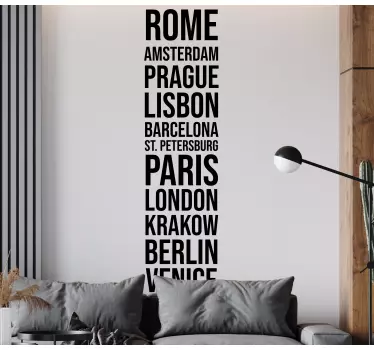 Sticker mural ville et pays Villes européennes monochromes - TenStickers
