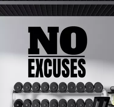 Sticker motivation sport Pas d'excuses - TenStickers
