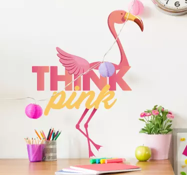 Sticker Maison Flamant Rose - TenStickers
