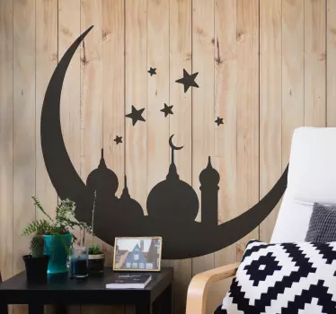 Sticker oriental motif en croissant de lune - TenStickers