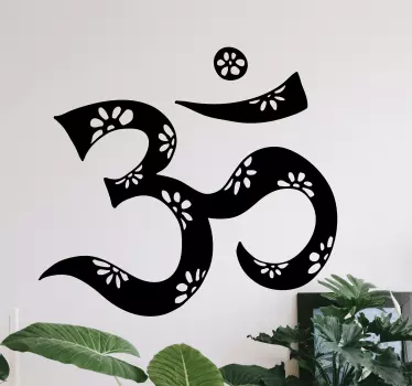 Sticker oriental motif floral symbolique - TenStickers