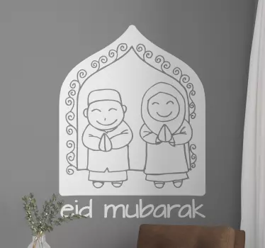 Sticker oriental personnages musulmans festifs - TenStickers
