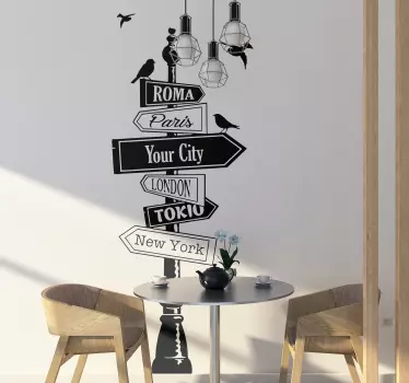 Sticker panneau de direction personnalisable - TenStickers