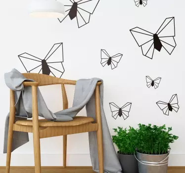 Sticker Maison Feuille de Papillons Origami - TenStickers