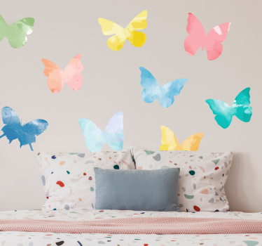 Sticker papillons volant multicolores - TenStickers