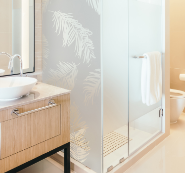 Sticker paroi de douche feuilles tropicales - TenStickers