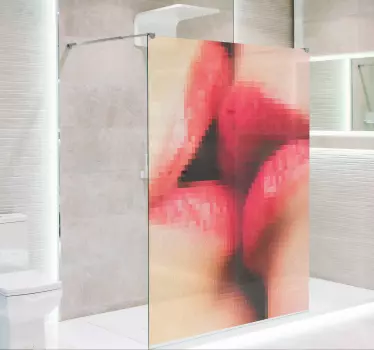 Sticker paroi de douche illustration de baiser - TenStickers
