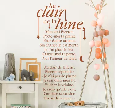 Sticker Texte au Clair de la Lune - TenStickers
