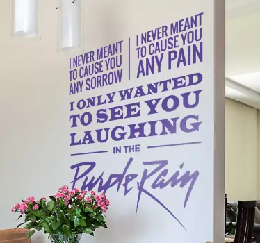 Sticker paroles Purple Rain Prince - TenStickers