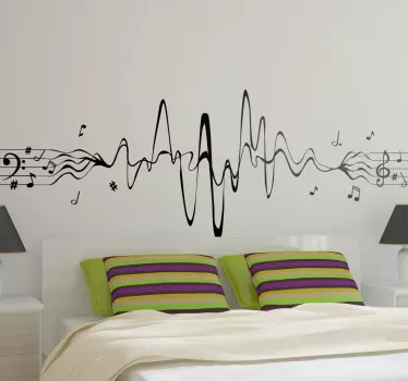 Sticker musique partition musicale ondes - TenStickers