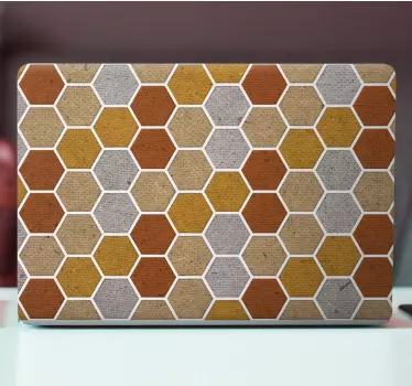 Sticker ordinateur portable effet nid d'abeille - TenStickers